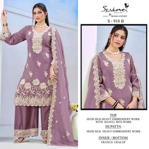 Serine S-918 Silk Embroidered Khatli Work Pakistani Suit
