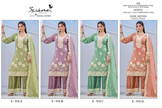 Serine S-918 Silk Embroidered Khatli Work Pakistani Suit