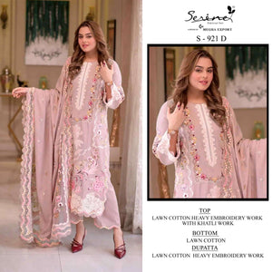 SERINE S-921 Cambric Cotton Embroidered Pakistani Suit - Amrah Wholesale