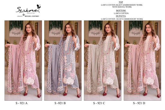 SERINE S-921 Cambric Cotton Embroidered Pakistani Suit - Amrah Wholesale