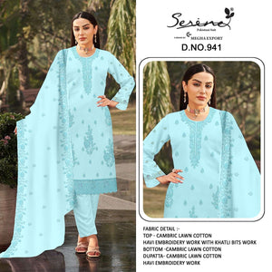 SERINE S-941 Cambric Cotton Pakistani Suit - Amrah Wholesale