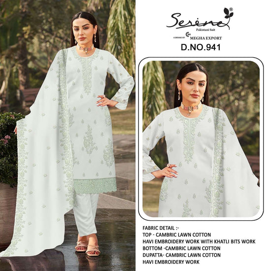 SERINE S-941 Cambric Cotton Pakistani Suit - Amrah Wholesale