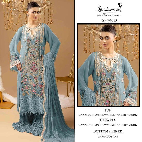 Serine S - 946 Cambric Cotton Pakistani Suit - Amrah Wholesale