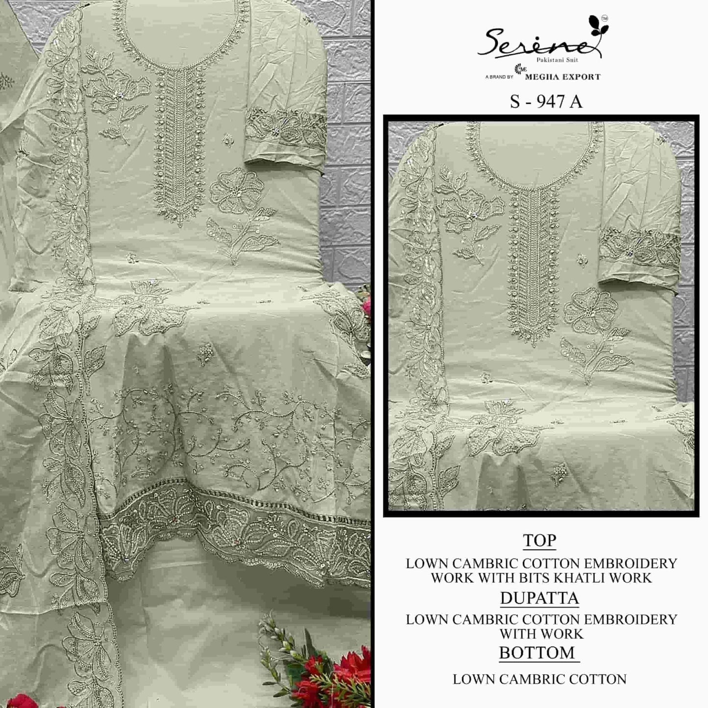 Serine S - 947 Abcd Pakistani Cotton Suit - Amrah Wholesale