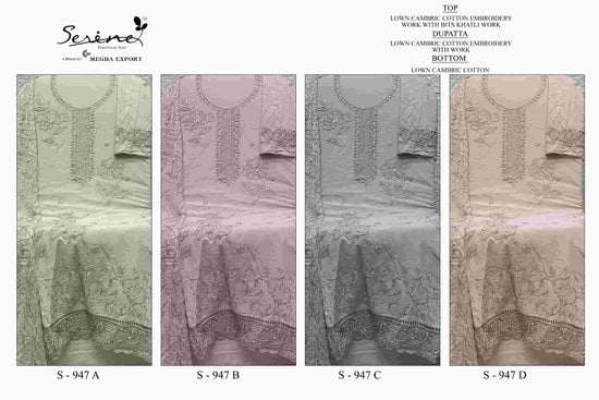 Serine S - 947 Abcd Pakistani Cotton Suit - Amrah Wholesale