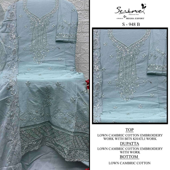 SERINE S - 948 Cambric Cotton Pakistani Suit Set - Amrah Wholesale