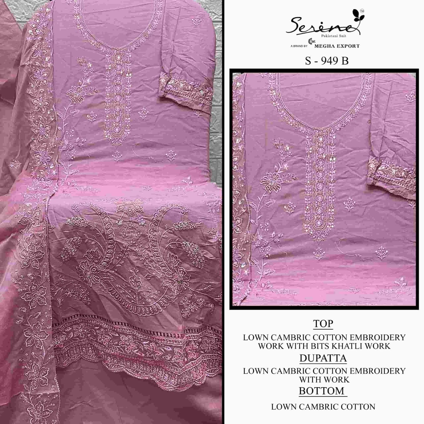 Serine S - 949 Abcd Pakistani Cotton Suit - Amrah Wholesale