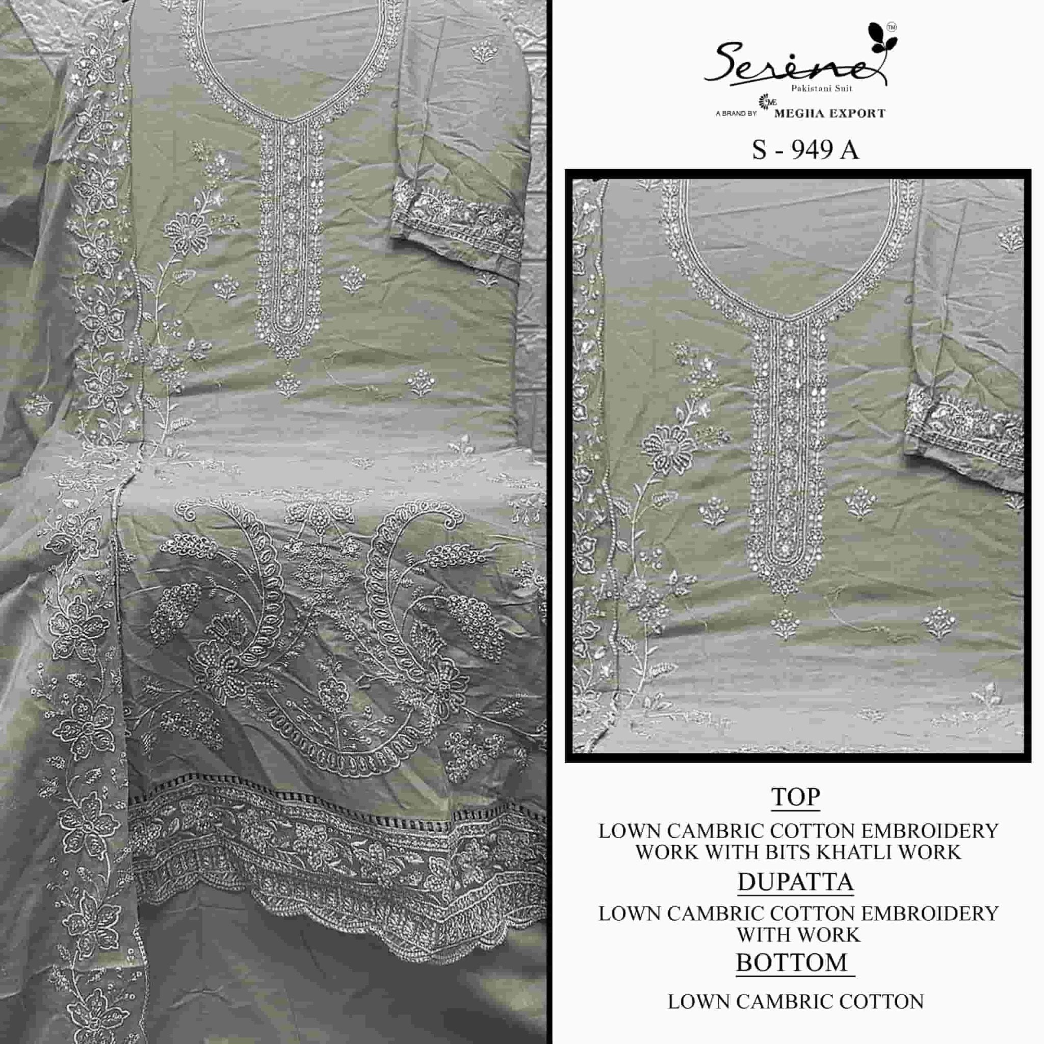 Serine S - 949 Abcd Pakistani Cotton Suit - Amrah Wholesale