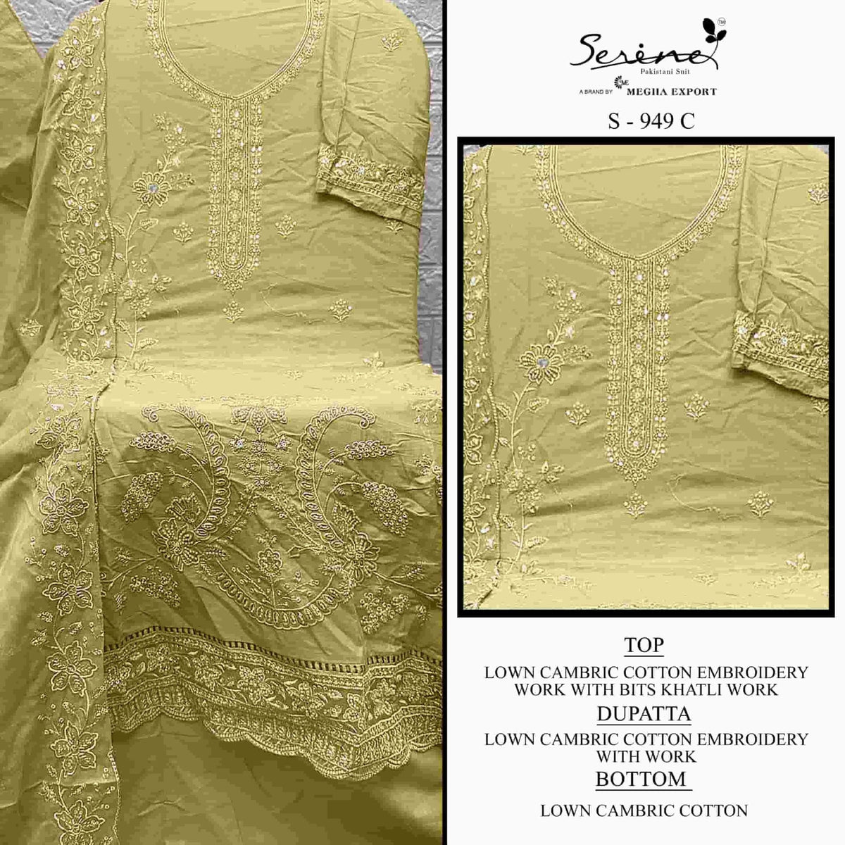 Serine S - 949 Abcd Pakistani Cotton Suit - Amrah Wholesale