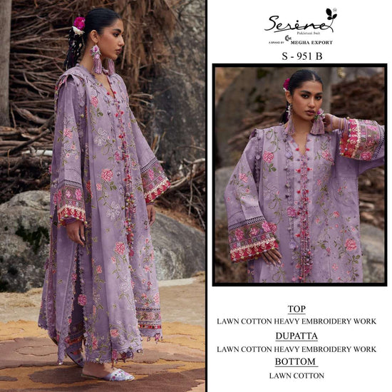 Serine S-951 Cambric Cotton Embroidery Pakistani Suit