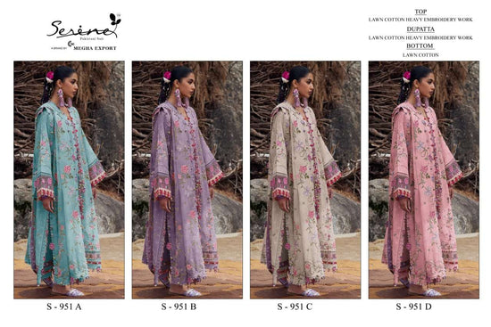 Serine S-951 Cambric Cotton Embroidery Pakistani Suit
