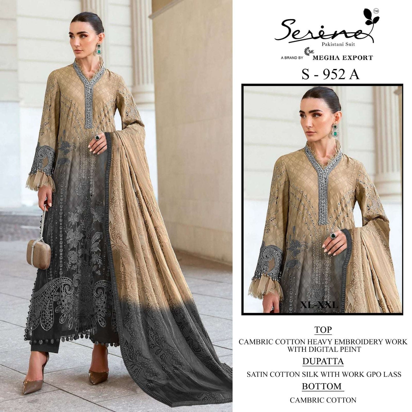 SERINE S-952 Cambric Cotton Pakistani Suit Wholesale Collection