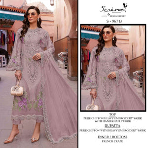 Serine S-967 A To D Series Chiffon Embroidery Premium Pakistani Suit - Amrah Wholesale