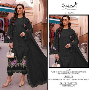 Serine S-967 A To D Series Chiffon Embroidery Premium Pakistani Suit