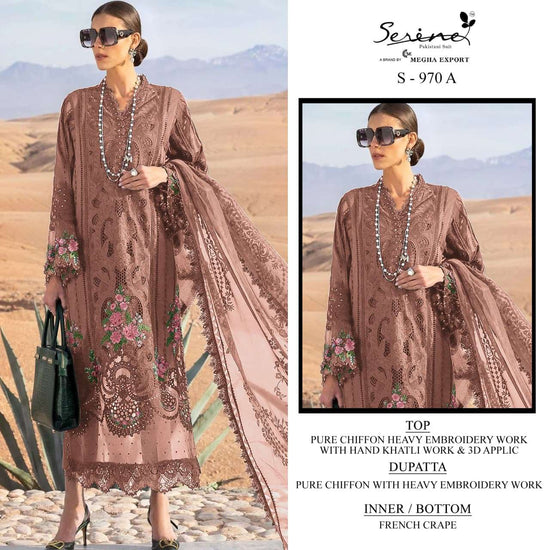 Serine S-970 Chiffon Khatli Embroidered Pakistani Suit