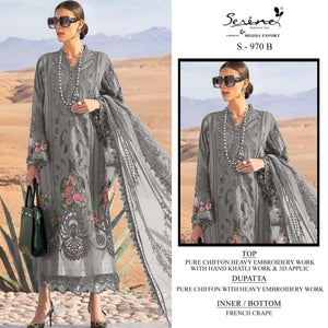 Serine S-970 Chiffon Khatli Embroidered Pakistani Suit