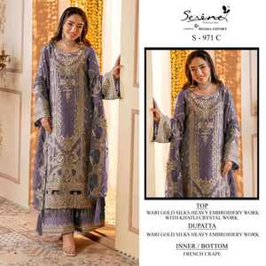 Serine S-971 Silk Heavy Embroidery Pakistani Suit