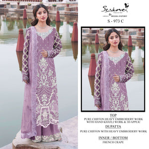 Serine S-973 Crystal Chiffon Embroidery Pakistani Suit