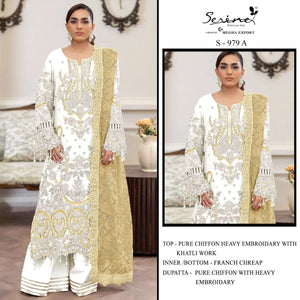 Serine S-979 A To D Series Heavy Chiffon Pakistani Suit