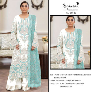 Serine S-979 A To D Series Heavy Chiffon Pakistani Suit