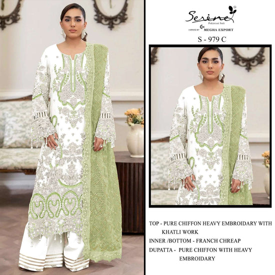 Serine S-979 A To D Series Heavy Chiffon Pakistani Suit