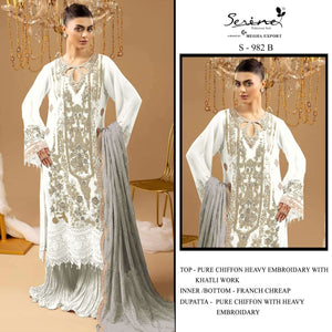 SERINE S-982 Chiffon Embroidery Pakistani Suit - Amrah Wholesale