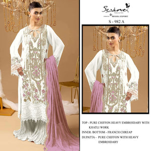 SERINE S-982 Chiffon Embroidery Pakistani Suit - Amrah Wholesale