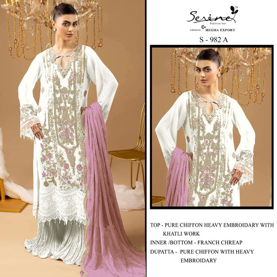 SERINE S-982 Chiffon Embroidery Pakistani Suit