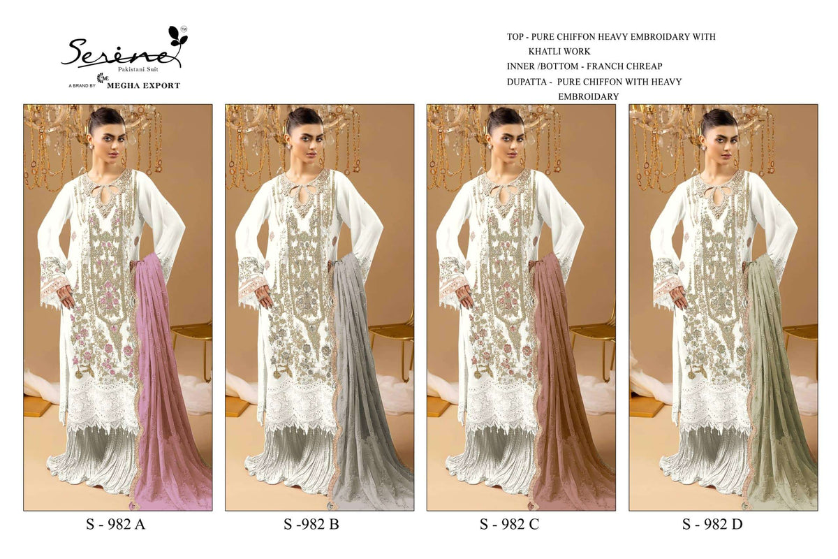 SERINE S-982 Chiffon Embroidery Pakistani Suit