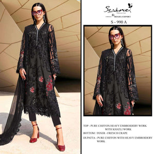 Serine S-990 Chiffon Silk Embroidered Pakistani Salwar Suit