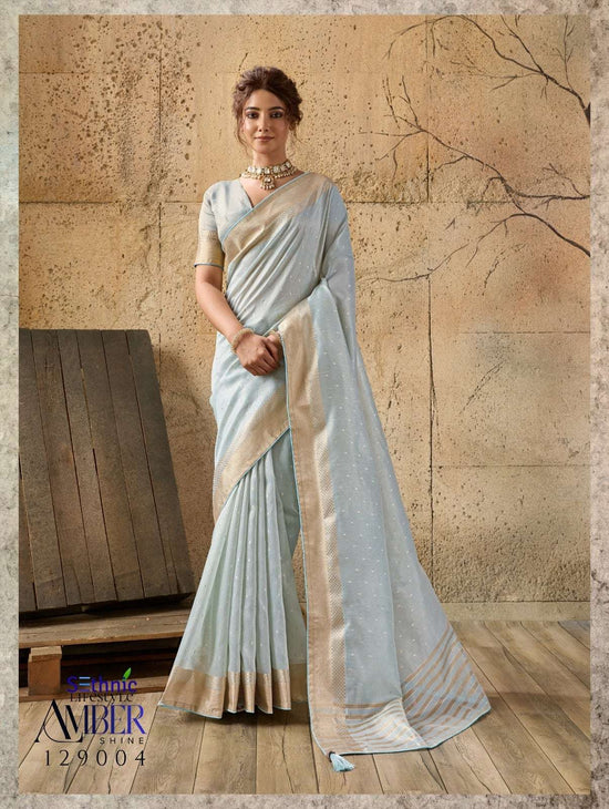 SETHNIC LIFESTYLE AMBER SHINE Linen Printed Saree - Amrah Wholesale