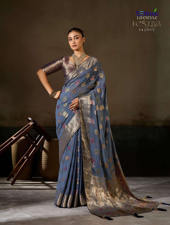 Sethnic Lifestyle Festive 142001 To 142005 Georgette Embroidery Saree