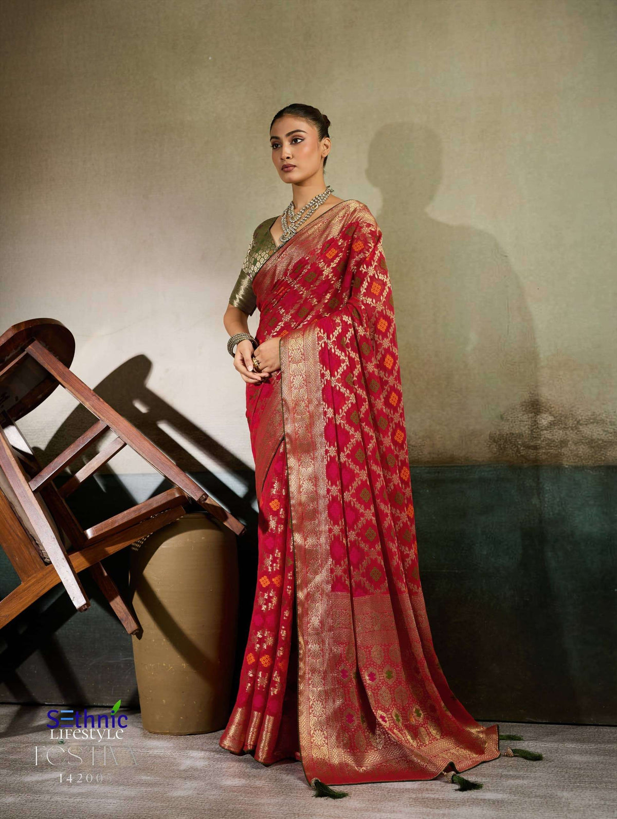 Sethnic Lifestyle Festive 142001 To 142005 Georgette Embroidery Saree