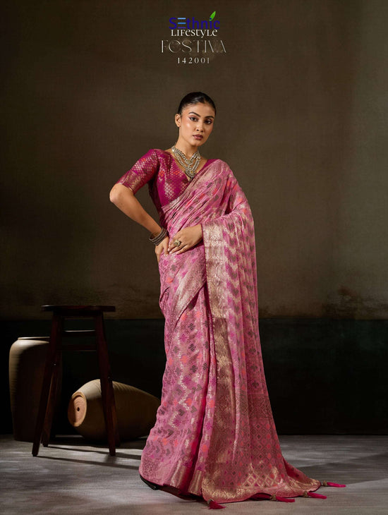 Sethnic Lifestyle Festive 142001 To 142005 Georgette Embroidery Saree
