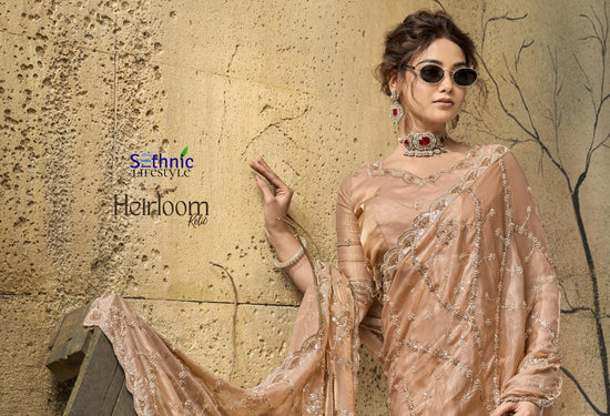 Sethnic Lifestyle Heirloom Relic Velvet Satin Designer Saree Wholesale