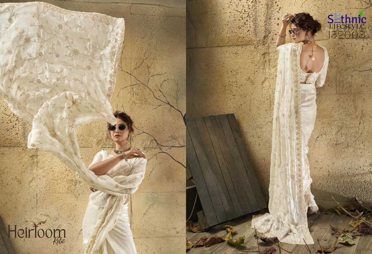 Sethnic Lifestyle Heirloom Relic Velvet Satin Designer Saree Wholesale
