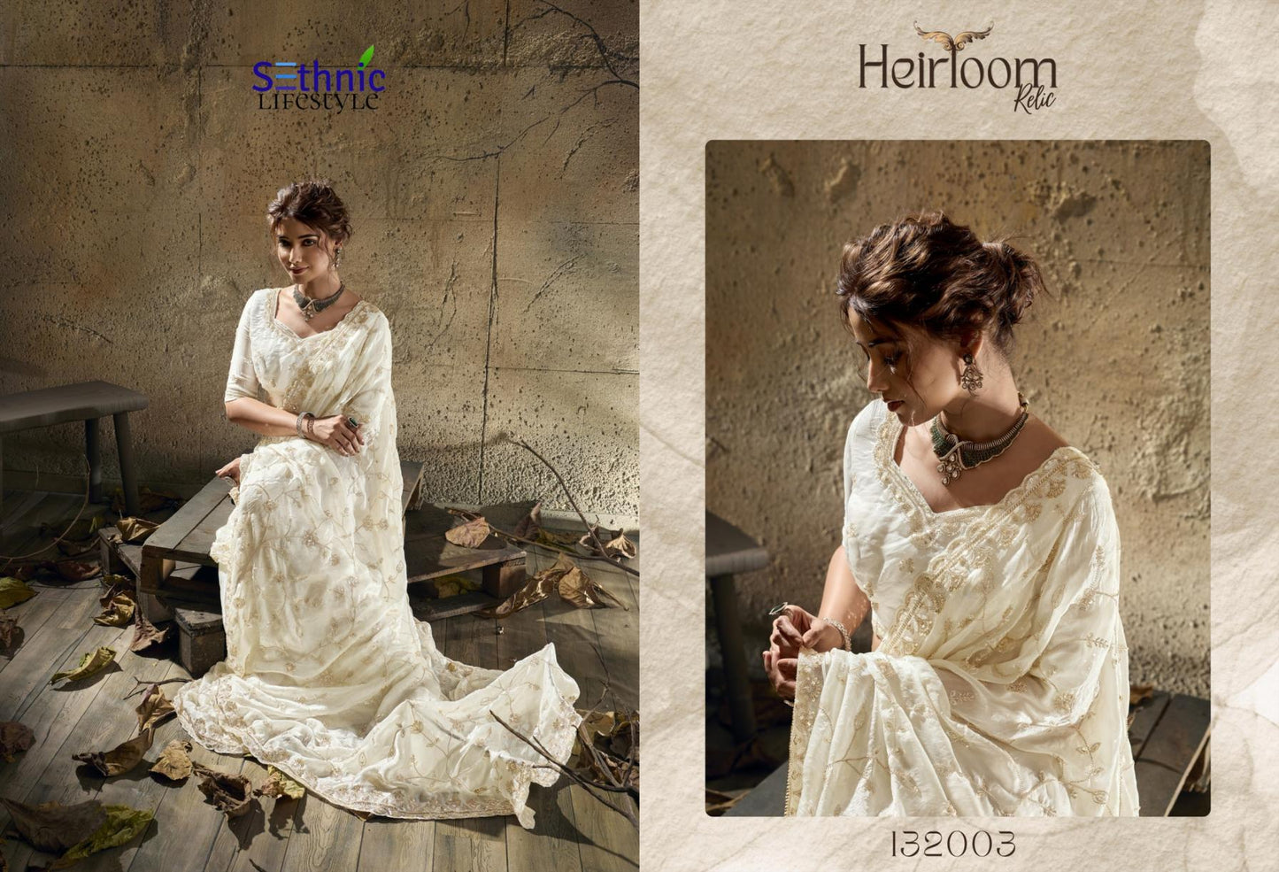 Sethnic Lifestyle Heirloom Relic Velvet Satin Designer Saree Wholesale