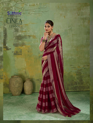 Sethnic Lifestyle Linea Velvet Satin Printed Saree - Amrah Wholesale