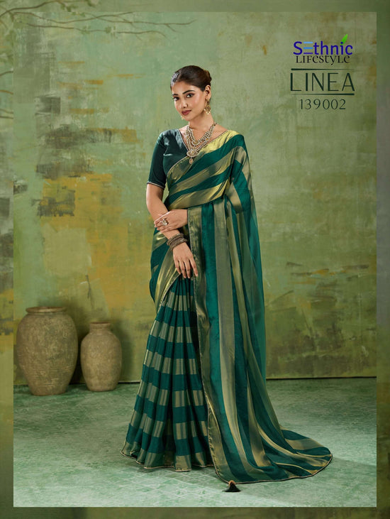 Sethnic Lifestyle Linea Velvet Satin Printed Saree