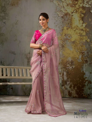 Sethnic Lifestyle Miraya Tissue Silk Zari Embroidered Saree Set