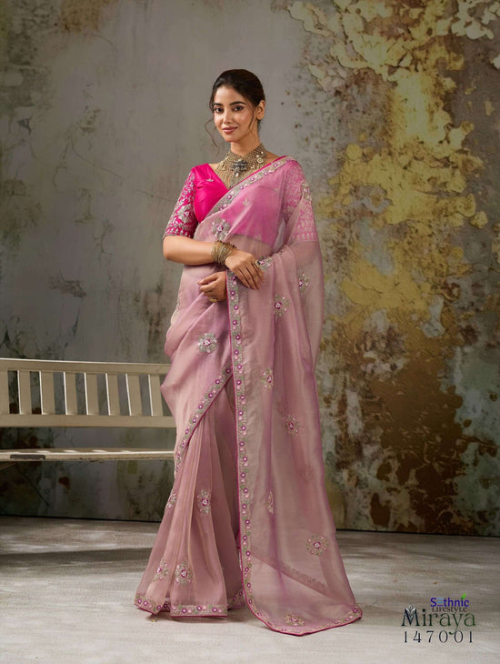 Sethnic Lifestyle Miraya Tissue Silk Zari Embroidered Saree Set