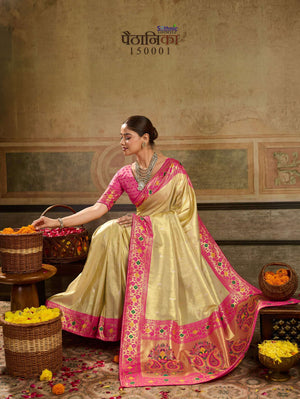 SETHNIC LIFESTYLE PAITHANIKA Tissue Silk Zari Work Saree