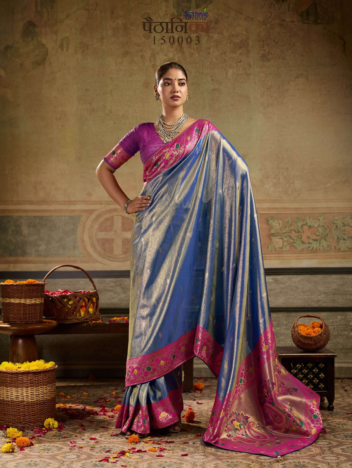 SETHNIC LIFESTYLE PAITHANIKA Tissue Silk Zari Work Saree