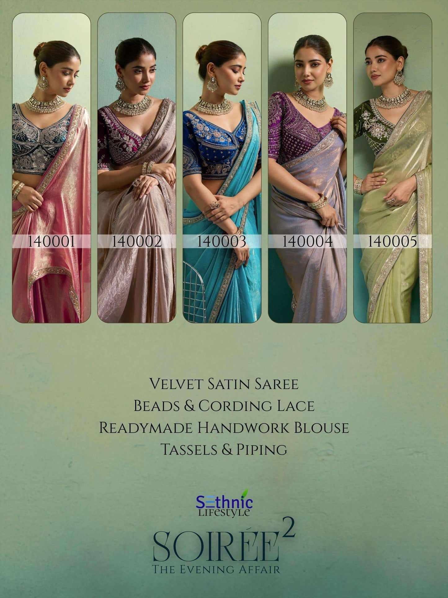 SETHNIC LIFESTYLE SOIREE VOL-2 Velvet Satin Embroidered Sarees