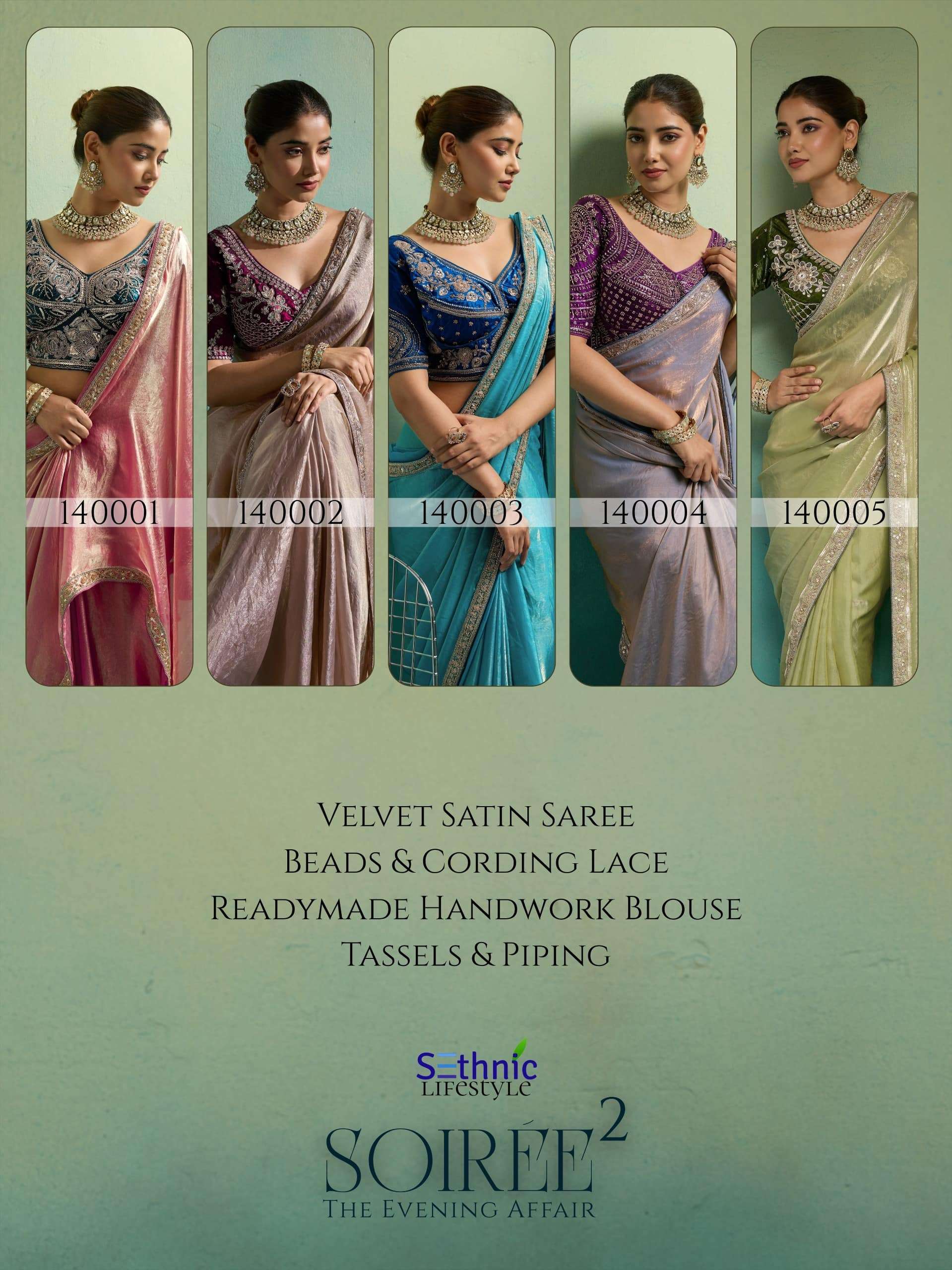 SETHNIC LIFESTYLE SOIREE VOL-2 Velvet Satin Embroidered Sarees