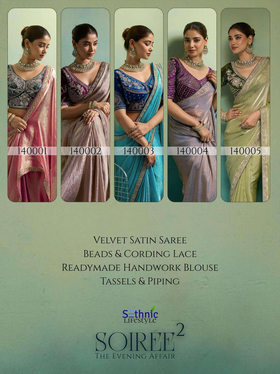 SETHNIC LIFESTYLE SOIREE VOL-2 Velvet Satin Embroidered Sarees
