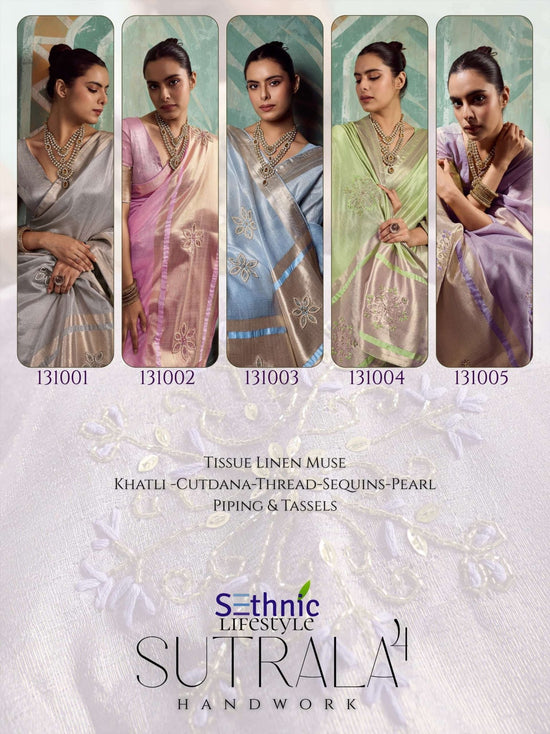 SETHNIC Lifestyle Sutrala Vol-4 Tissue Cotton Printed Saree - Amrah Wholesale