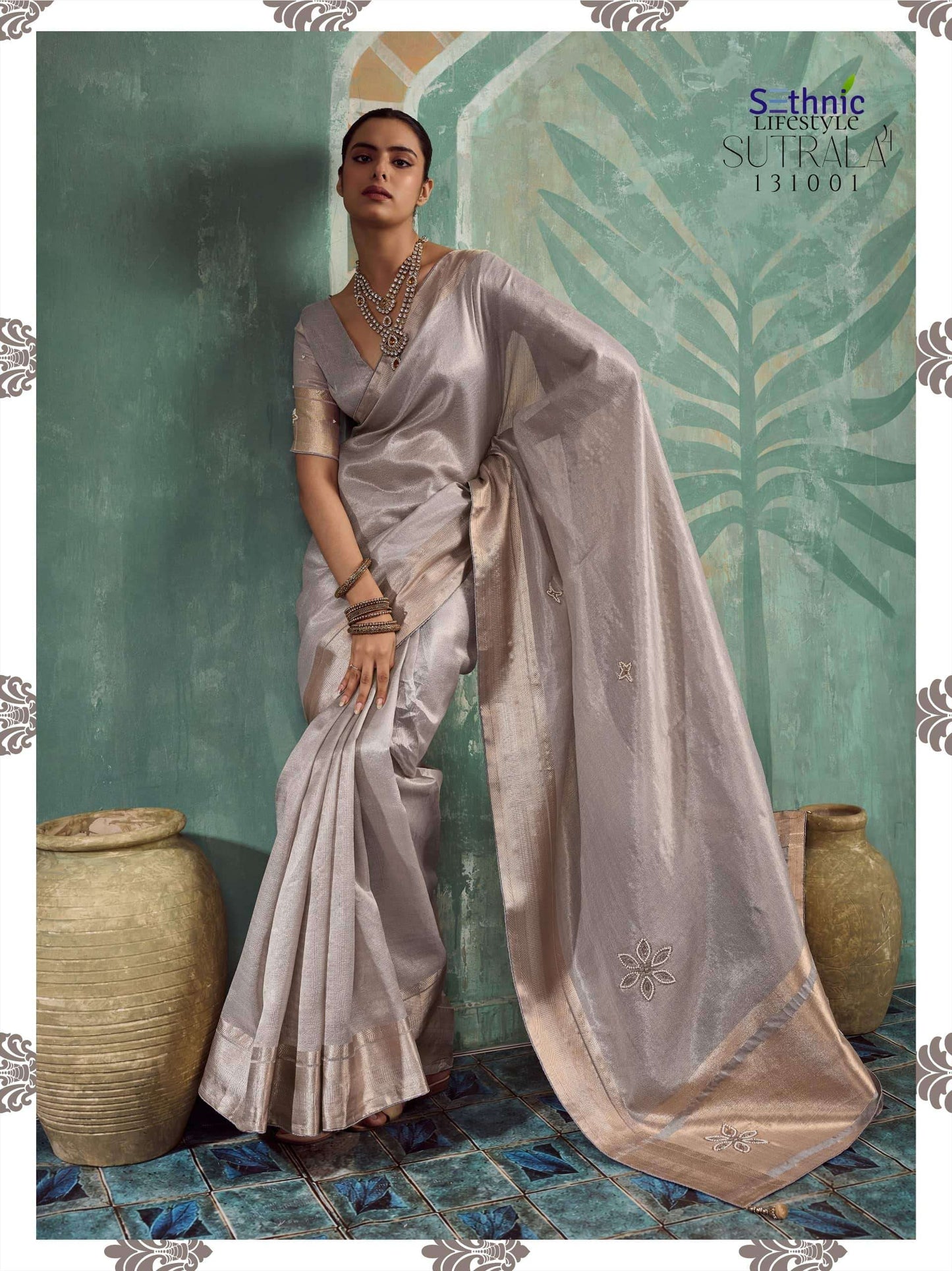 SETHNIC Lifestyle Sutrala Vol-4 Tissue Cotton Printed Saree