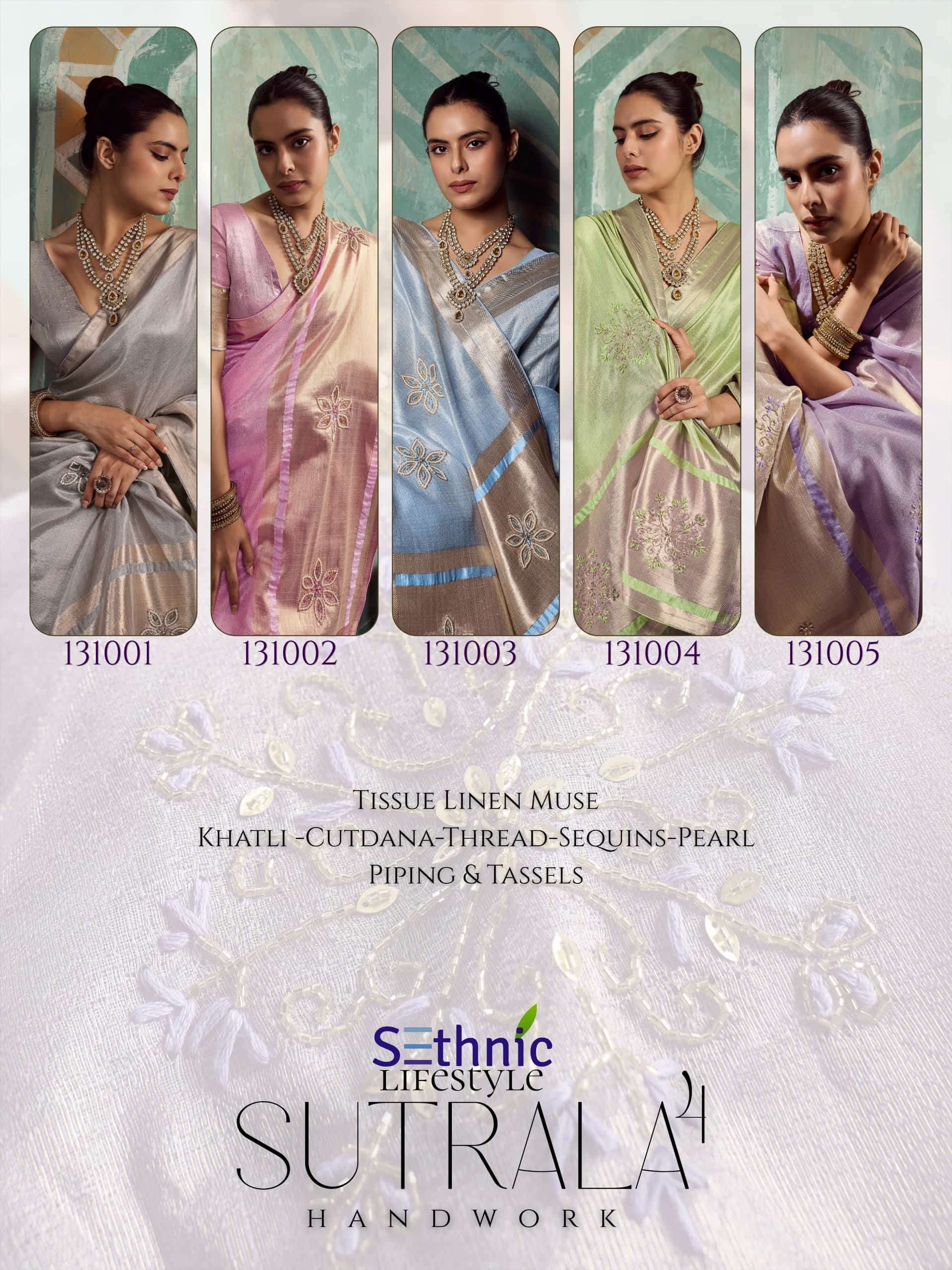 SETHNIC Lifestyle Sutrala Vol-4 Tissue Cotton Printed Saree