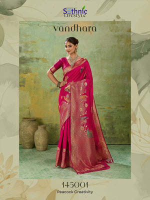 SETHNIC LIFESTYLE VANDHARA Banarasi Silk Printed Saree - Amrah Wholesale